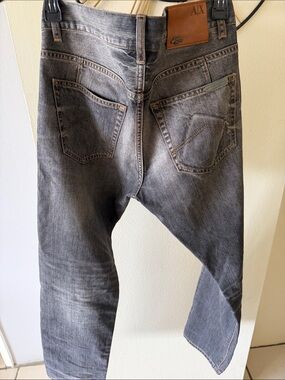 A|X Armani Exchange Men's Washed Gray Relaxed Jeans